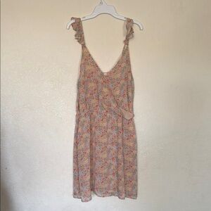 Floral Ruffle-Strap Mini Dress - Pink Multi